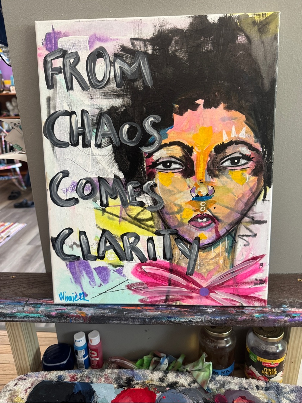 Original Mixed Media Canvas Painting "From Chaos Comes Clarity" 16x20